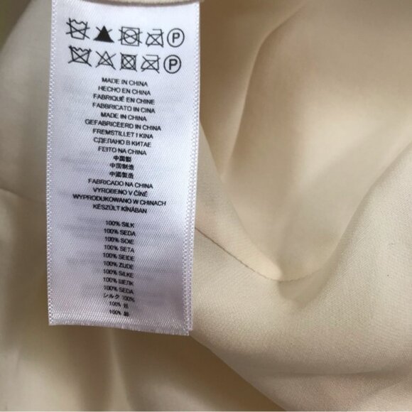 Michael Kors 100% Silk Top Gold Chain Necklace Asymmetrical Sleeveless Drapey M - Picture 10 of 15